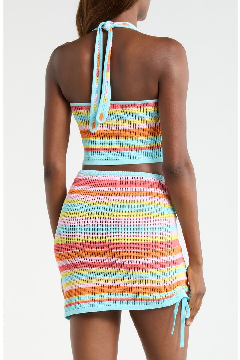 Stripe Knit Halter Crop Tank, Alternate, color, SUNSET STRIP