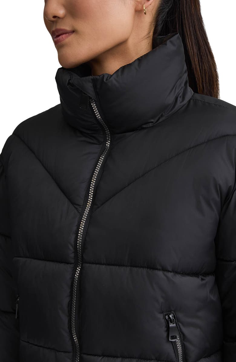NVLT Stand Collar Crop Puffer Jacket, Alternate, color, Black