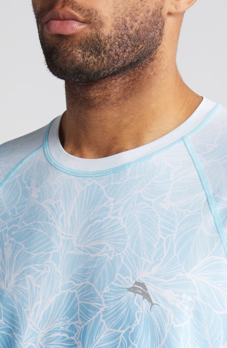 Tommy Bahama High Tide Hibiscus IslandZone<sup>®</sup> Floral Long Sleeve Rashguard, Alternate, color, Campanula