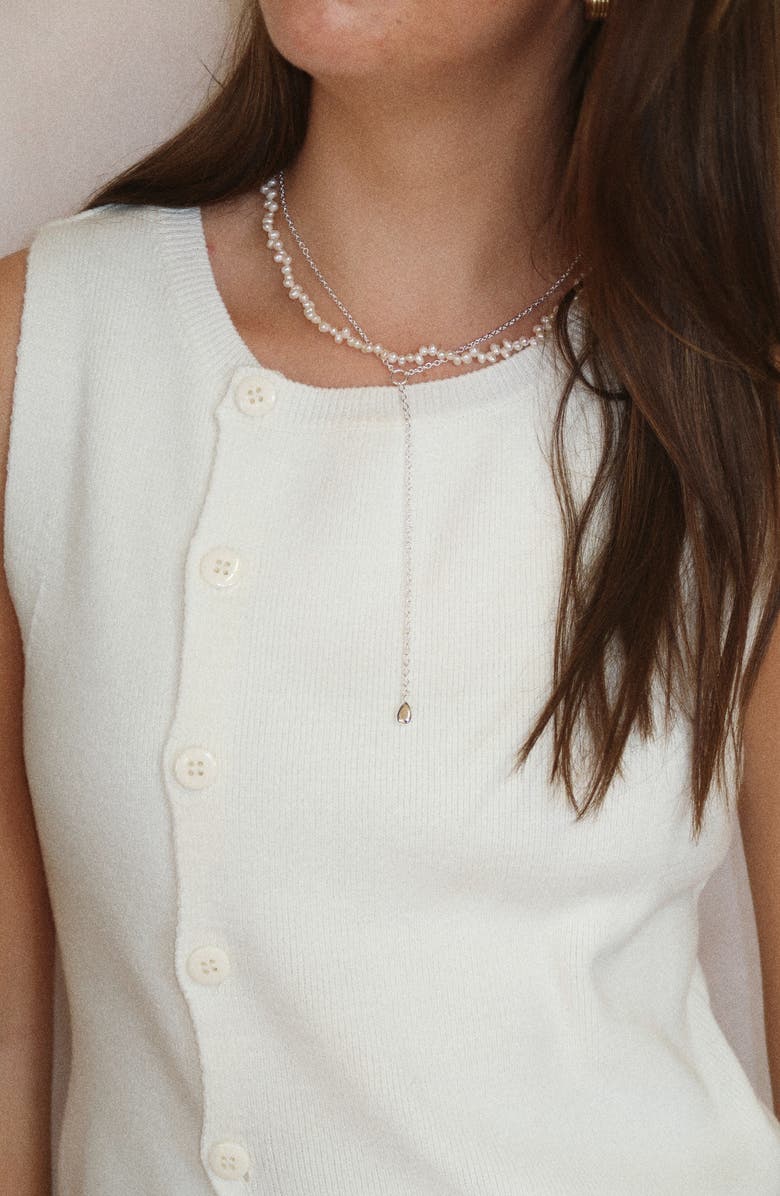 Joiana Jewelry Rolo Lariat Drop Necklace, Alternate, color, Silver (White Silver)