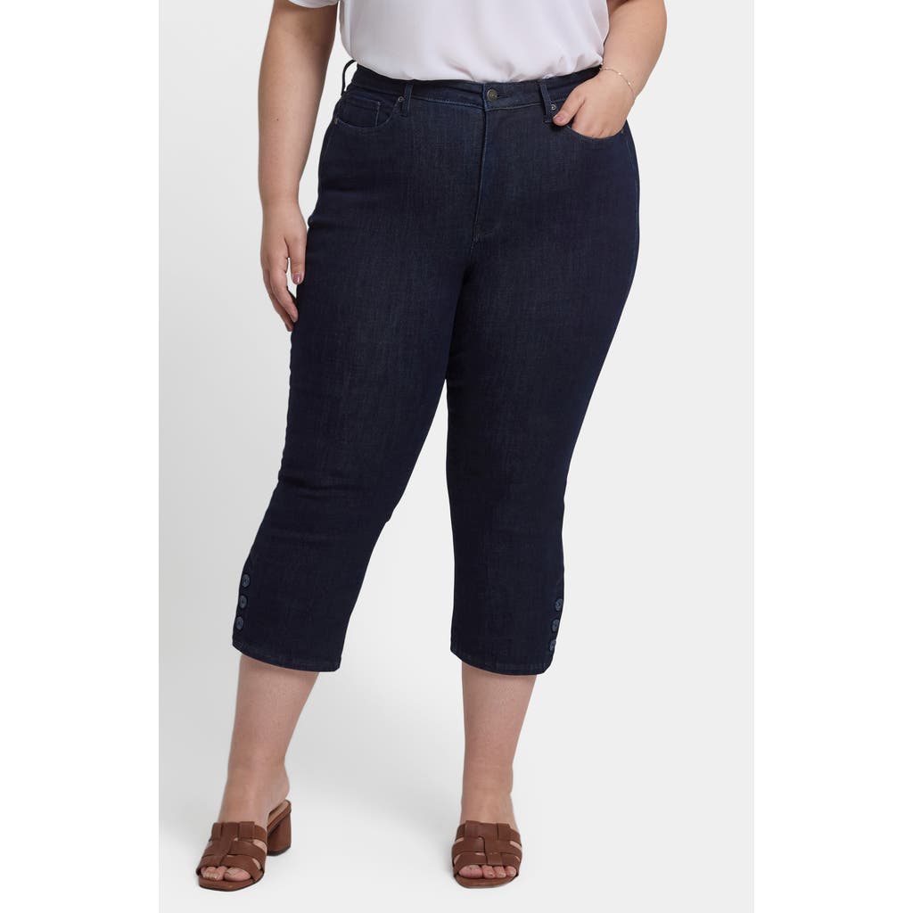 Nydj Joni Button Hem High Waist Relaxed Capri Jeans In Rinse