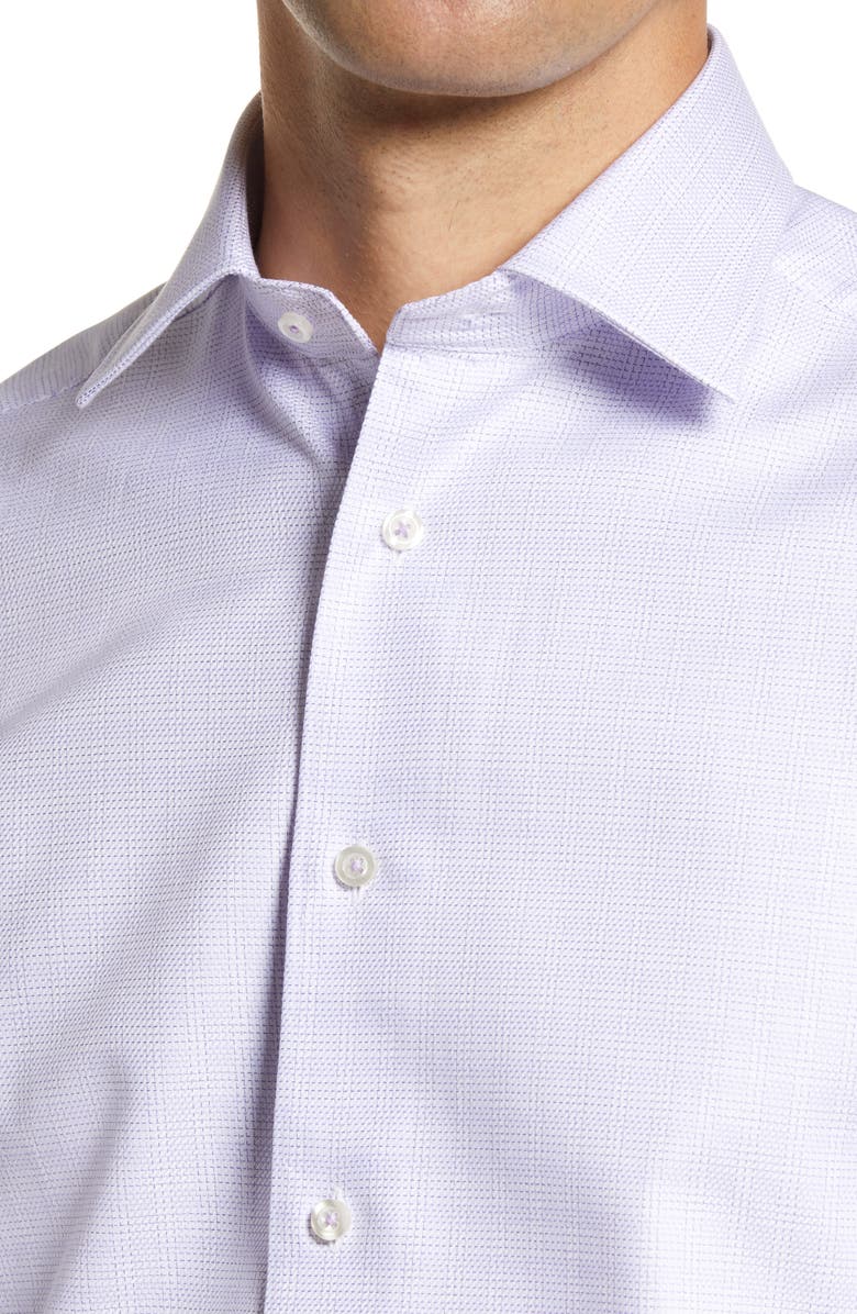 David Donahue Trim Fit Plaid Dress Shirt, Alternate, color, 