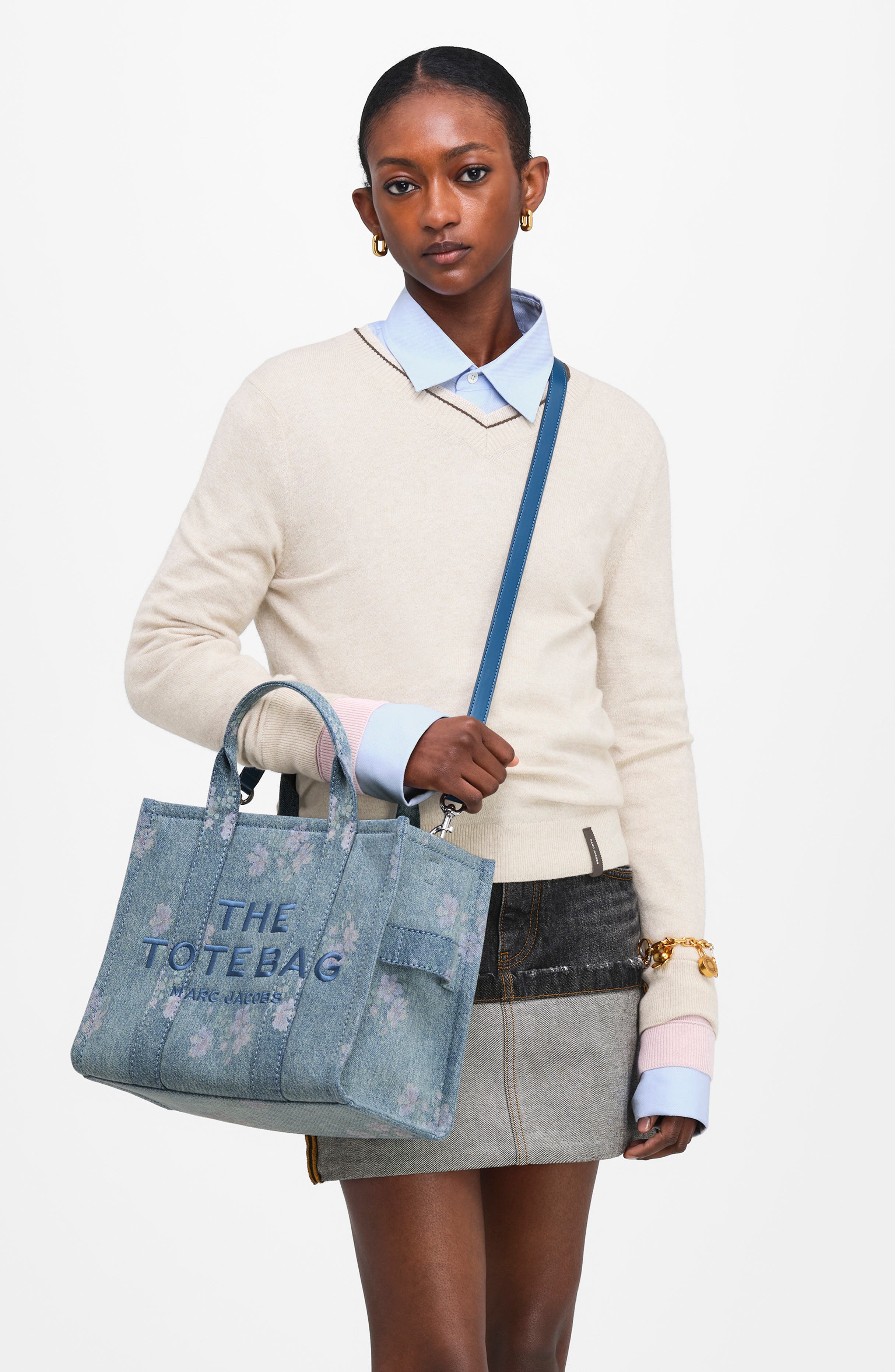 The Medium Antique Floral Tote, Alternate, color, INDIGO MULTI