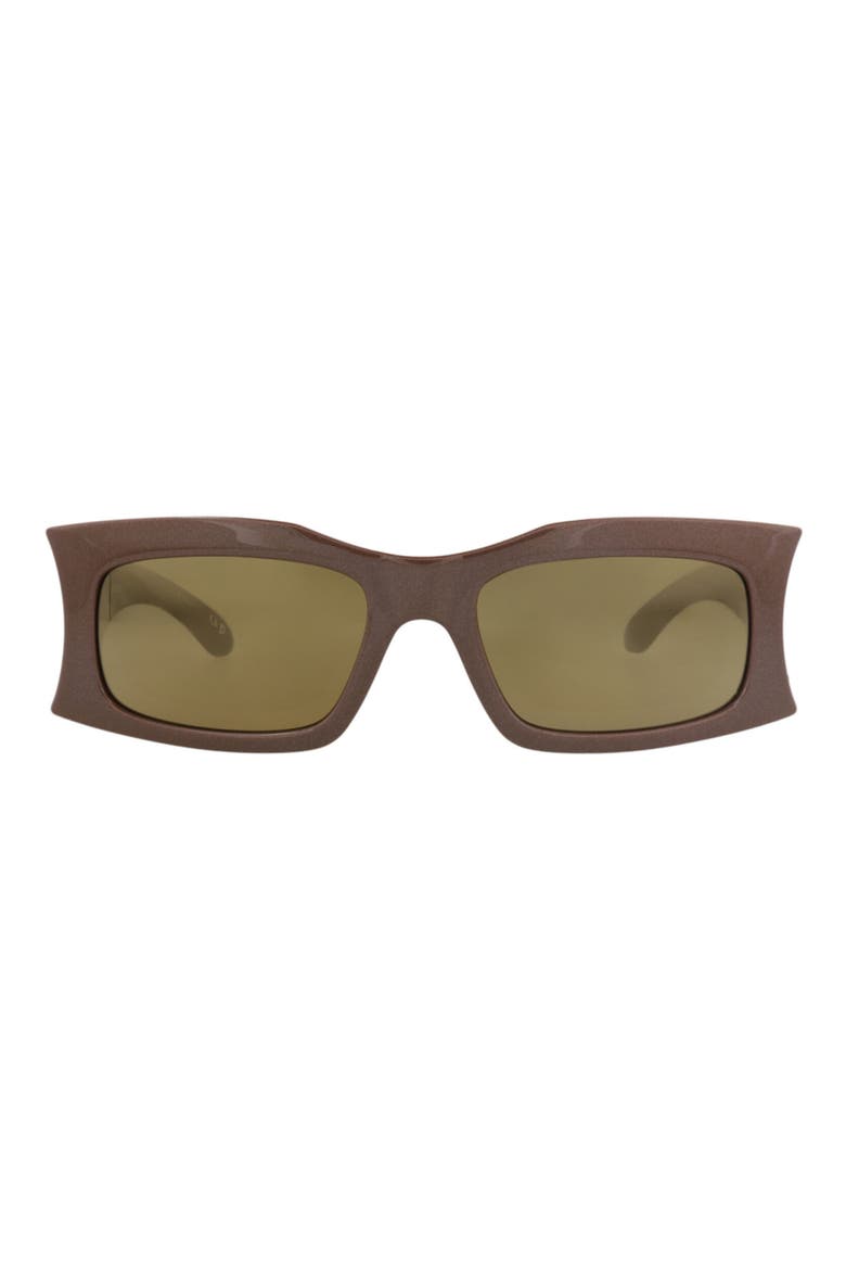 58mm Rectangular Sunglasses, Main, color, BROWN BROWN BRONZE