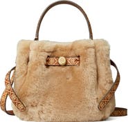 Tory Burch Romy Shearling Mini Bucket Bag
