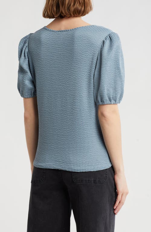 Daniel Rainn Rib Textured T-shirt In Dusty Blue