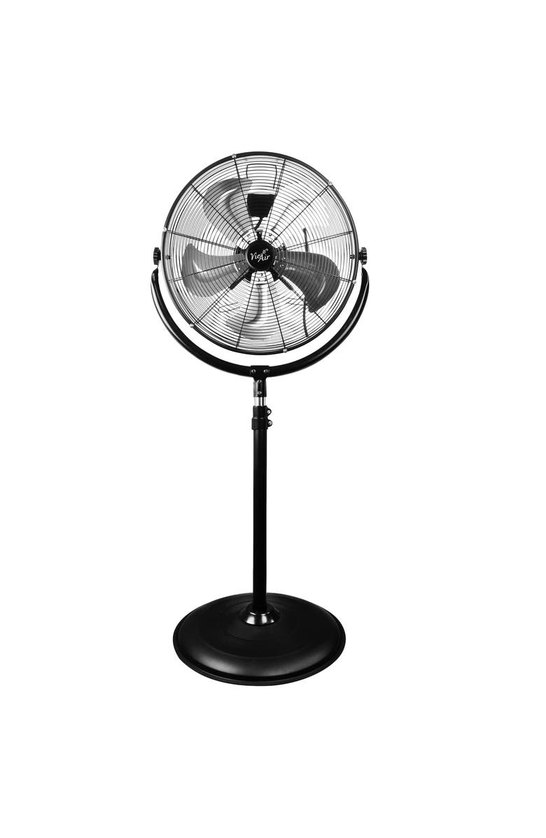 Vie Air Industrial Heavy Duty Powerful and Quiet Metal High Velocity Tilting Pedestal Drum Fan, Main, color, Black