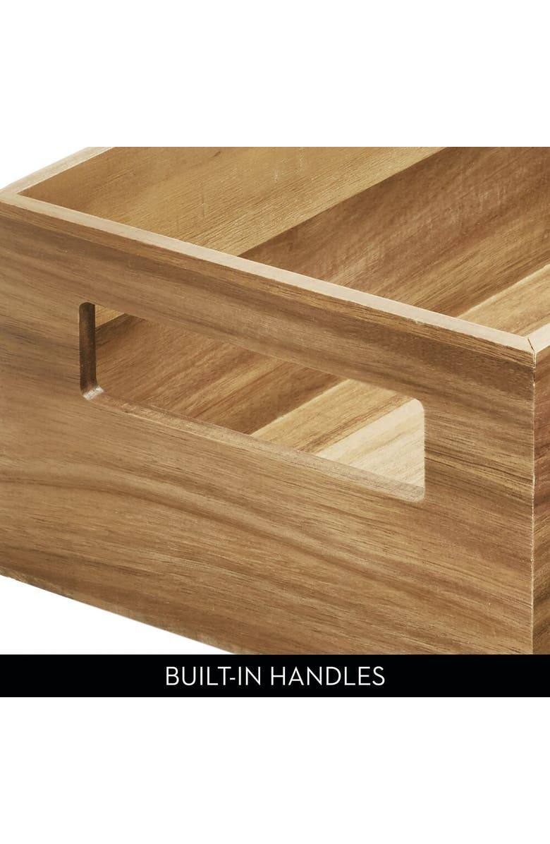 iDesign Acacia Wood Pantry Storage Bin with Handles - Natural, Alternate, color,