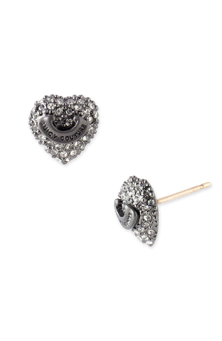 Juicy Couture Pavé Heart Stud Earrings, Main, color, 