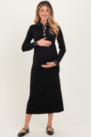 PinkBlush Denim Trim Knit Dress