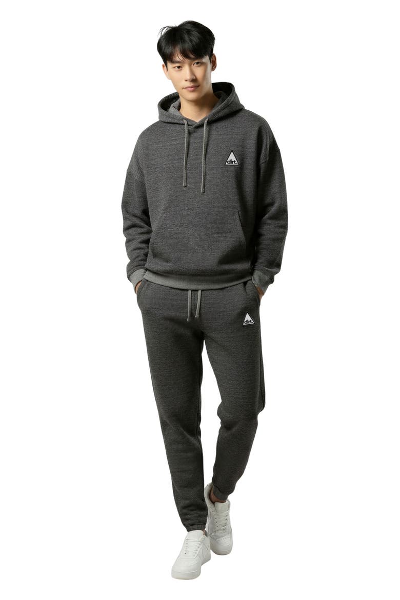 Oversize Textured Cotton Interlock Hoodie, Alternate, color, GREY