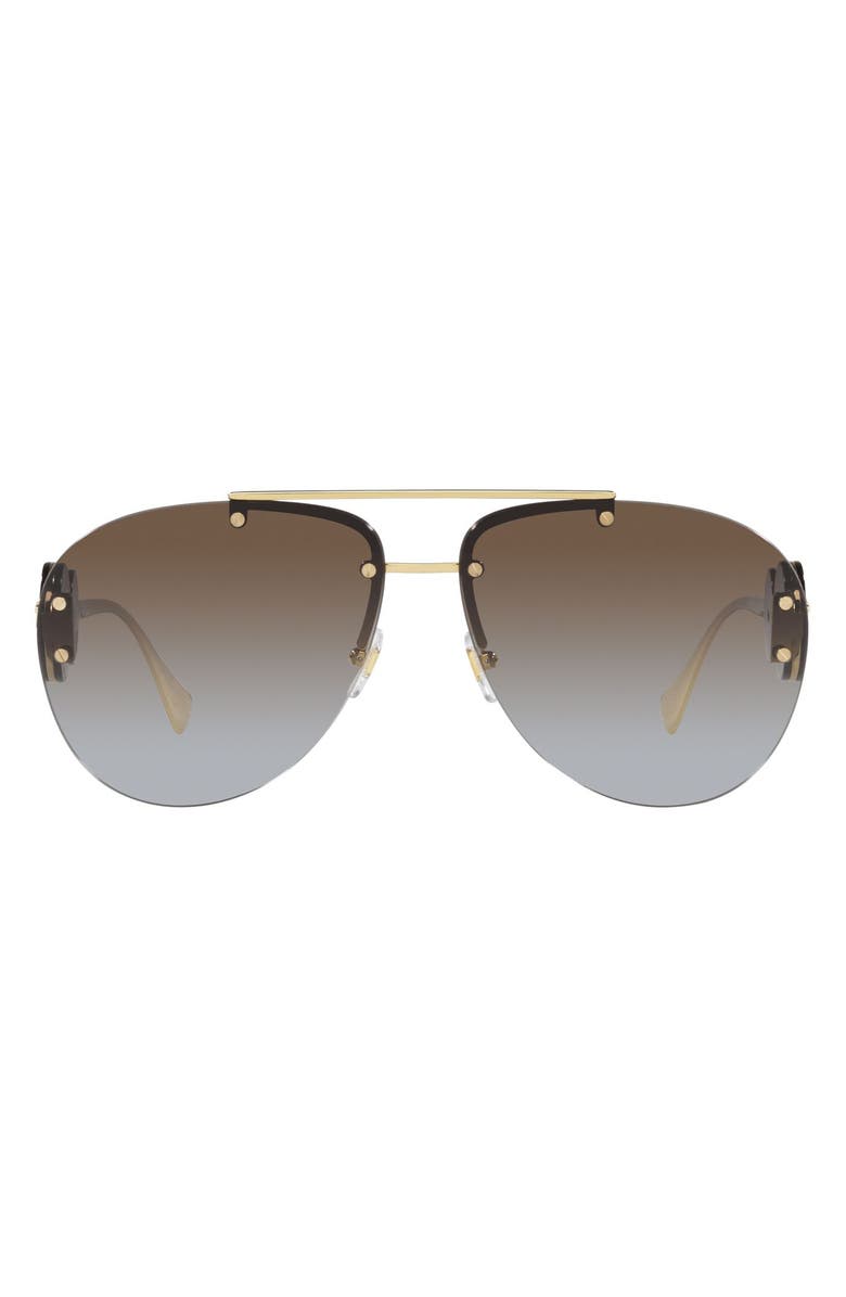 Versace 63mm Oversize Gradient Aviator Sunglasses, Main, color, 