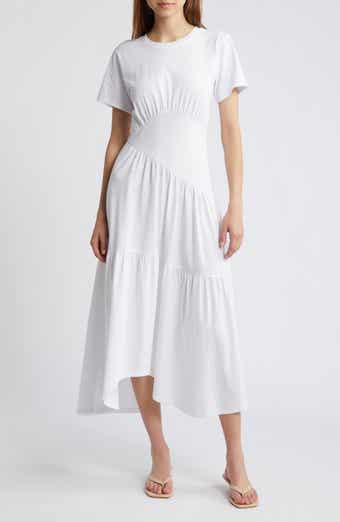 Asymmetric Tiered Ruffle Knit Dress