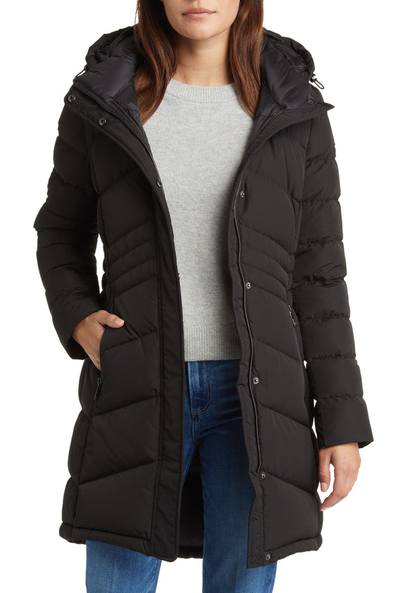 Hooded 650 Fill Power Down Puffer Jacket, Alternate, color, BLACK