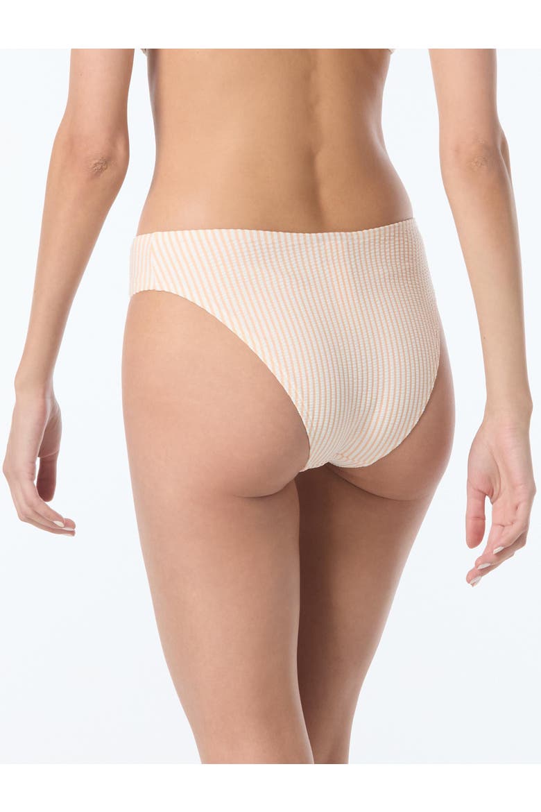 Striped High Cut Bikini Swim Bottom Swimsuit, Alternate, color, Light Cantaloupe