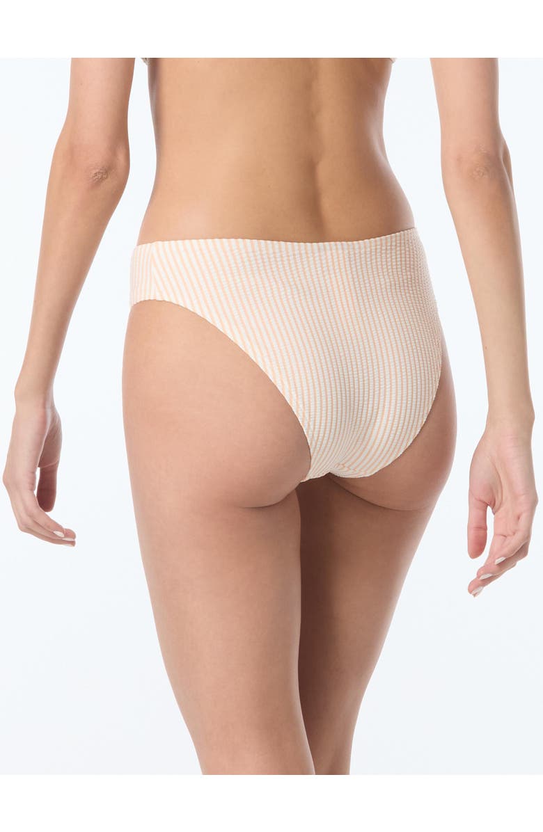 Kate Spade New York Striped High Cut Bikini Bottom Swimsuit, Alternate, color, Light Cantaloupe