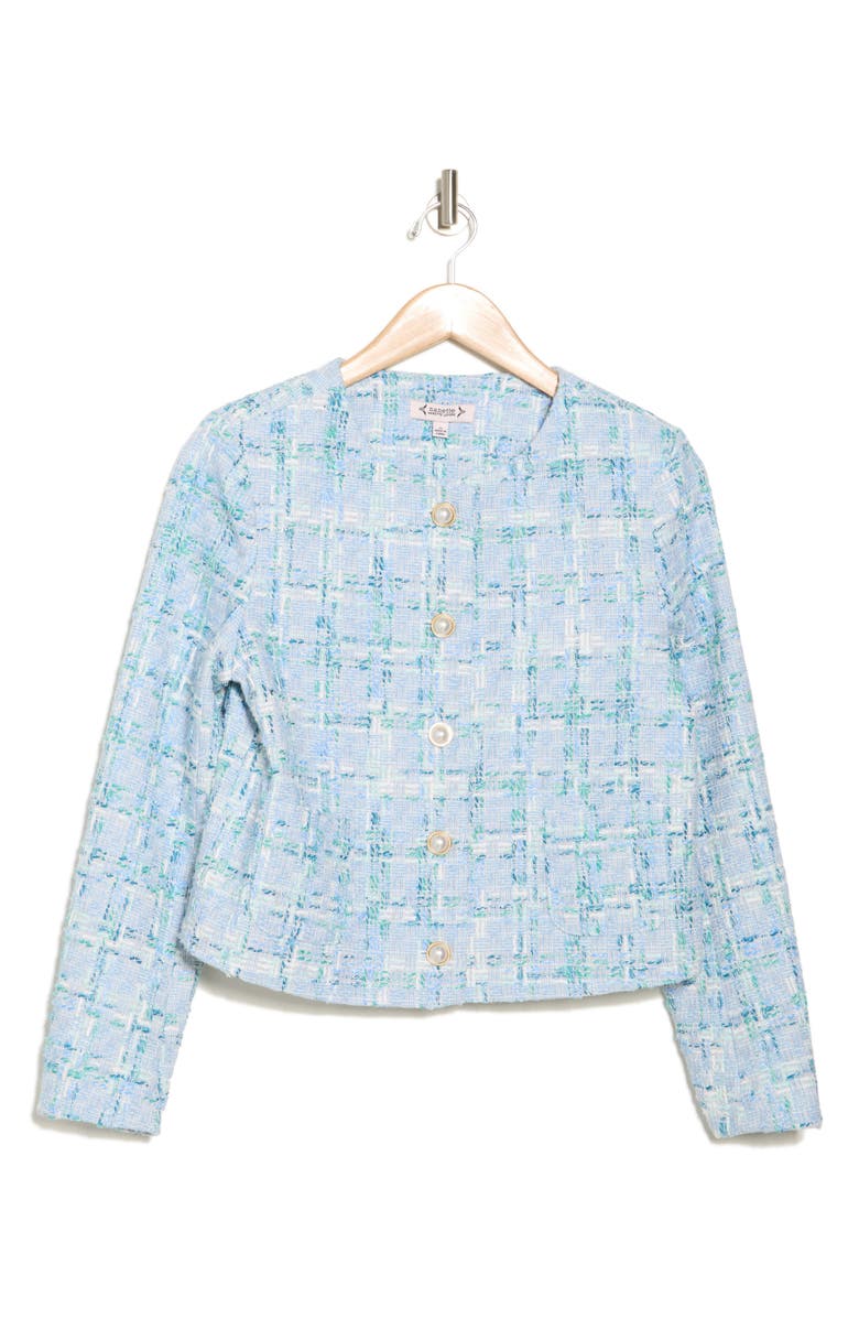 Nanette Lepore Bouclé Tweed Jacket, Alternate, color, Blue Multi