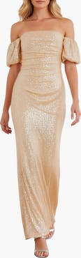 Needle & Thread Sunbeam Valentina Off-Shoulder Gown