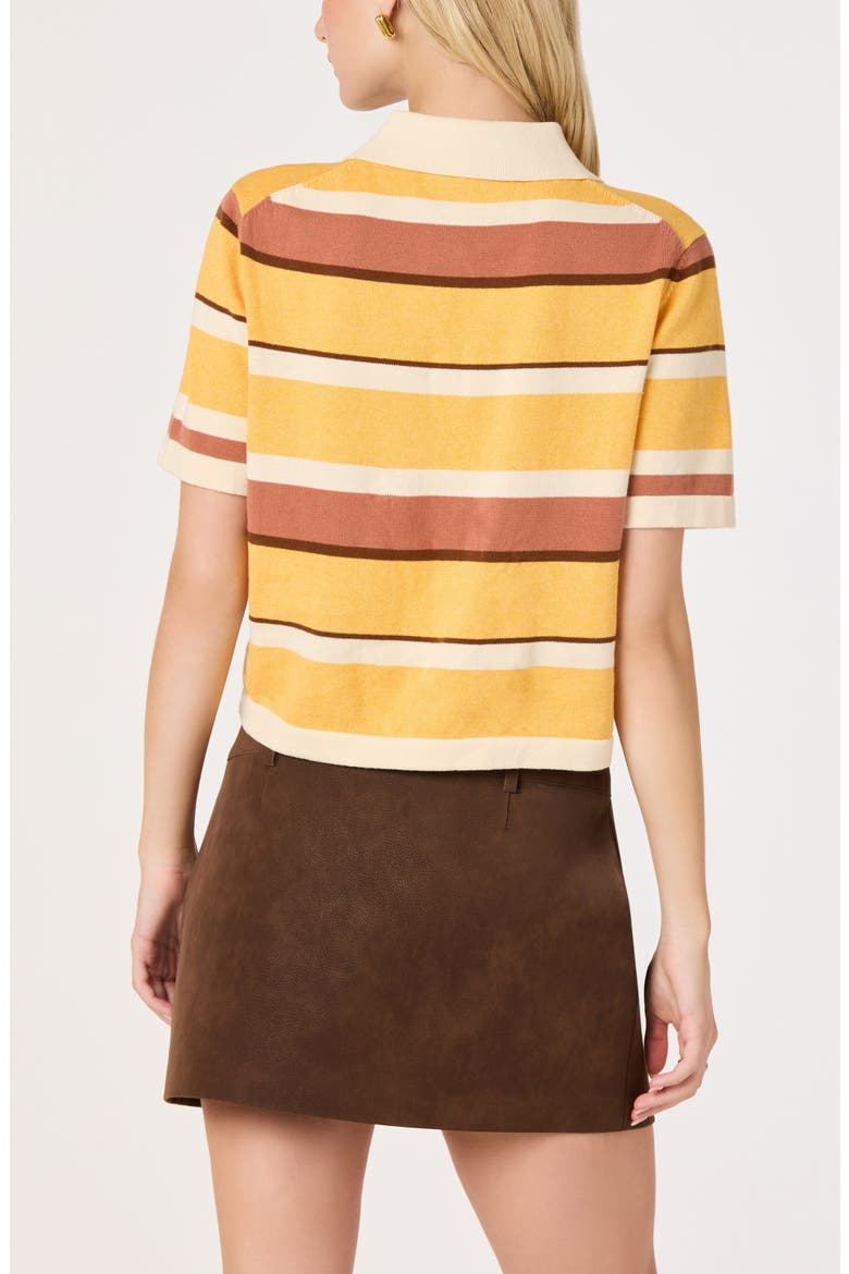 Brooklyn Stripe Short Sleeve Sweater Polo, Alternate, color, ORANGE MULTI STRIPE