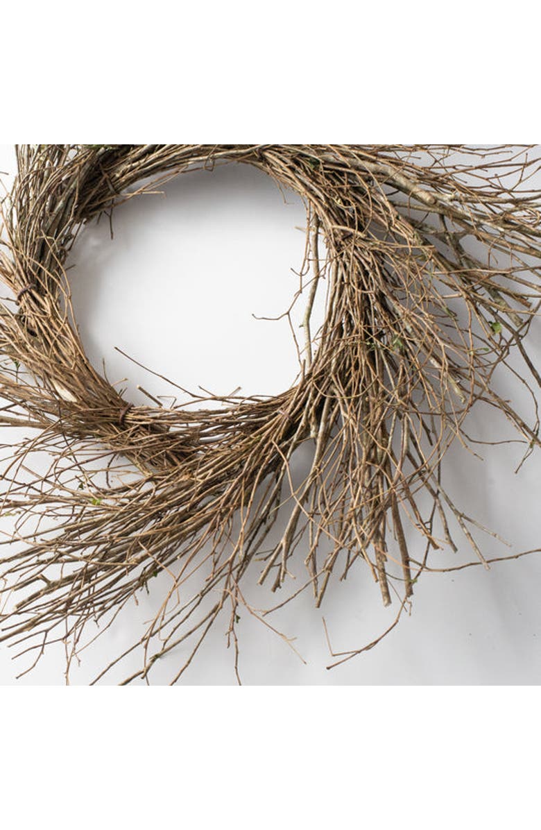 Darby Creek Trading Wispy Twig Round Fall Mini Wreath or Candle Ring Centerpiece, Alternate, color, Brown