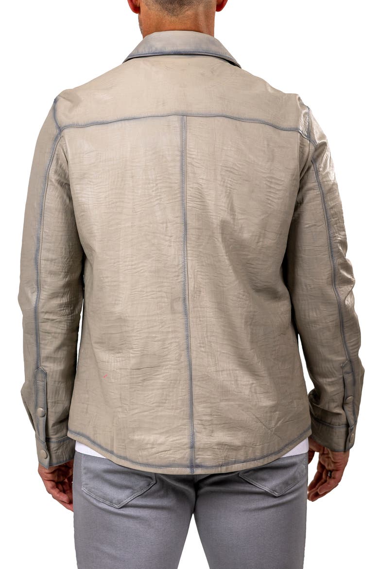 Leather Shirt Jacket, Alternate, color, WHITE