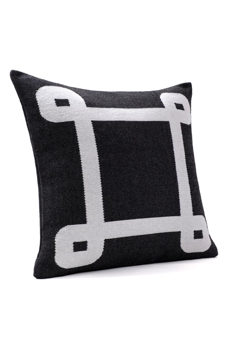Brooks Brothers Geometric Border Decorative Pillow, Alternate, color, Black