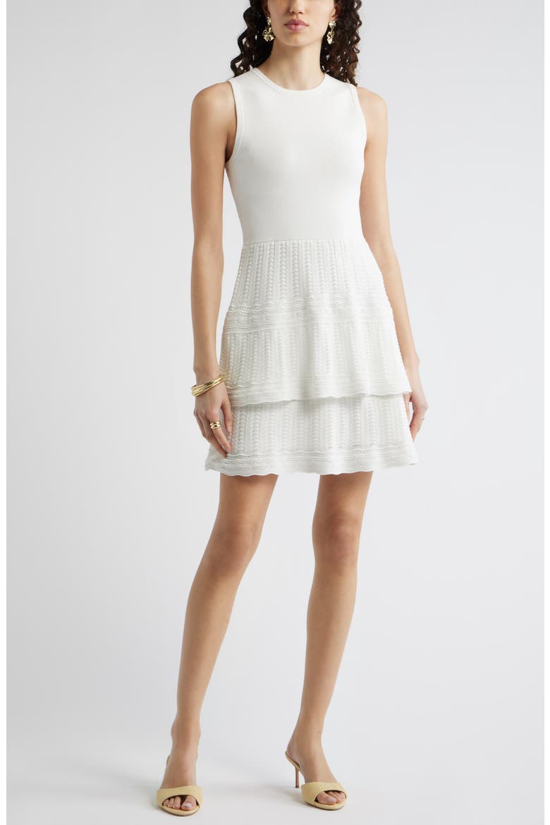 Sleeveless Knit Minidress, Main, color, IVORY CLOUD