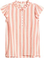 Caslon® Flutter Sleeve Popover Top