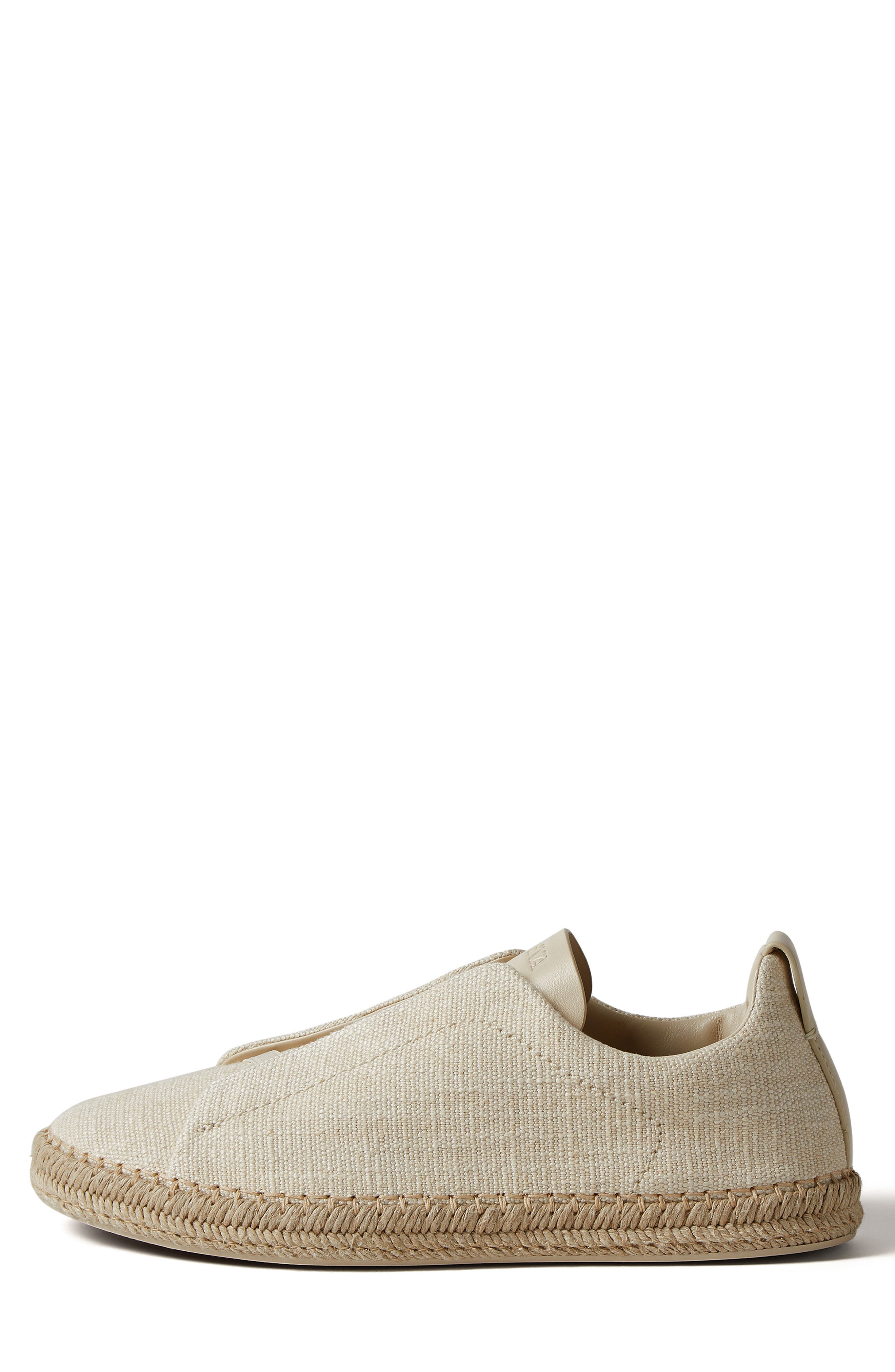 ZEGNA Linen & Leather Blend Triple Stitch<sup>™</sup> Espadrille, Alternate, color, 