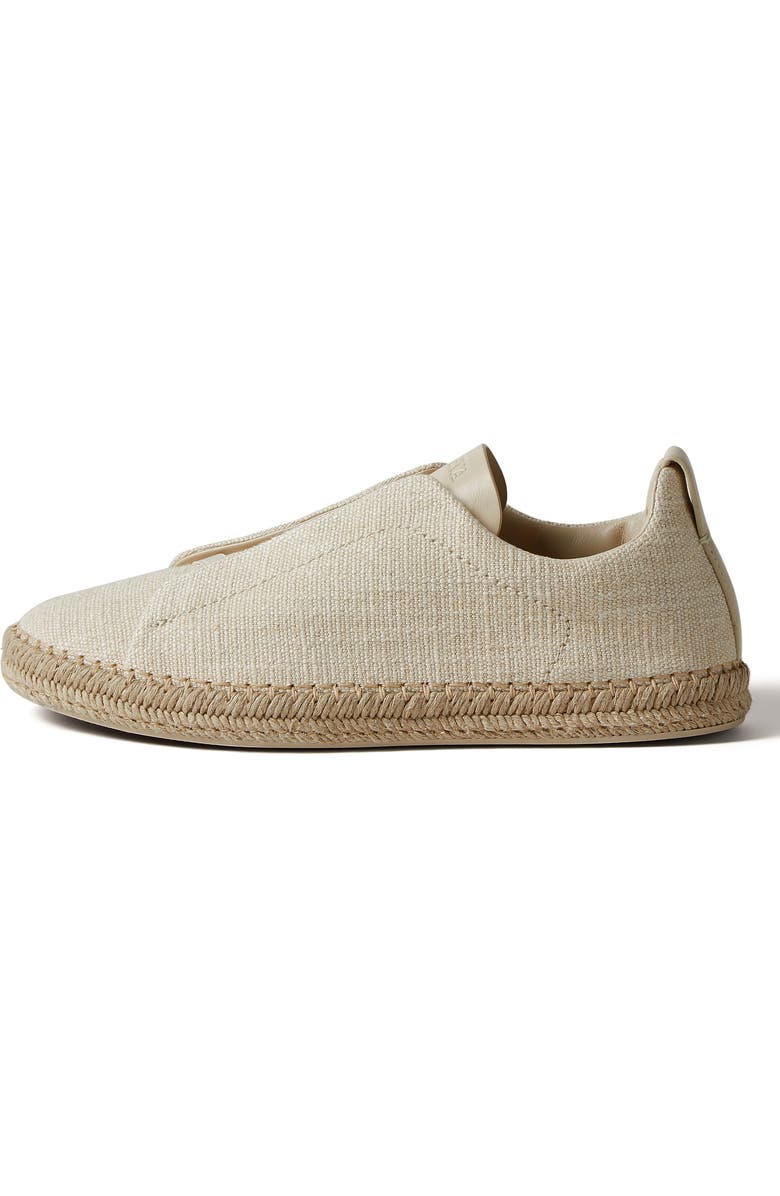 ZEGNA Linen & Leather Blend Triple Stitch<sup>™</sup> Espadrille, Alternate, color,