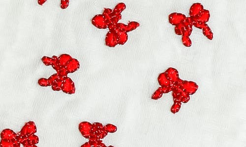 Tiramisu Set Of 4 Embroidered Linen Napkins In Red