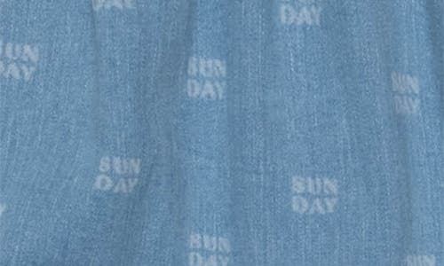 The Sunday Collective Kids' Sunday Organic Cotton Chambray Crossover Skirt In Blue