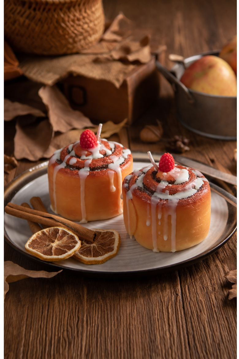 Cinnamon Roll Candle, Alternate, color, Cinnamon