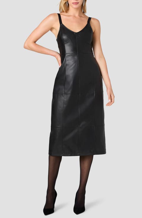Dessa Faux Leather Strappy Dress