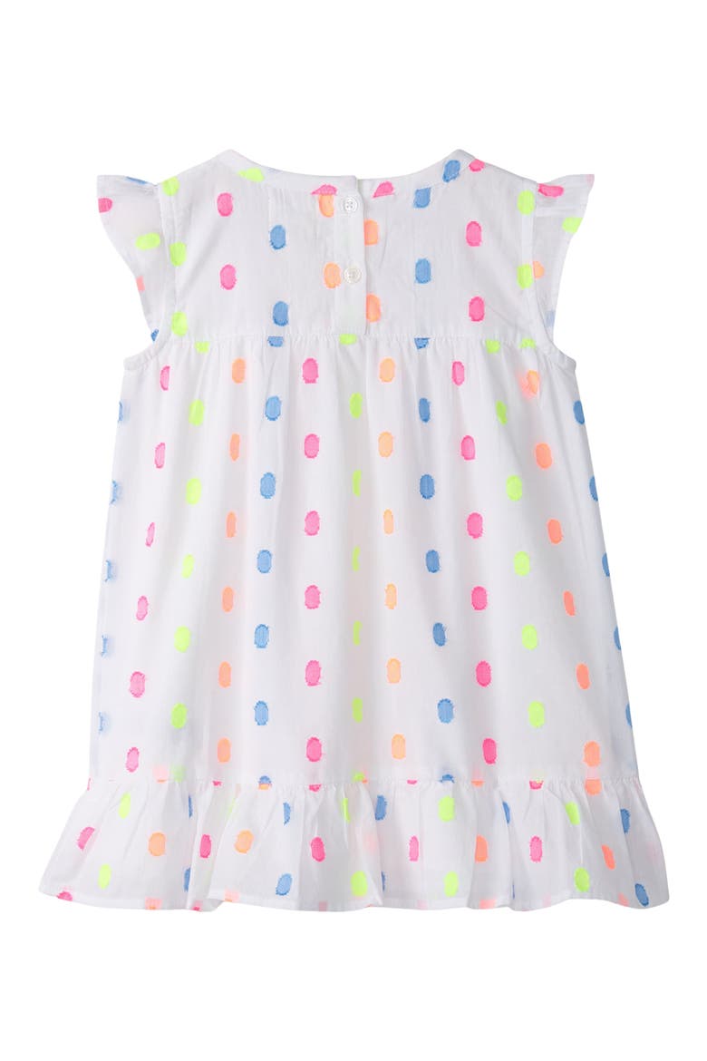 Summer Dots Cotton Blend Blend Dress, Alternate, color, WHITE