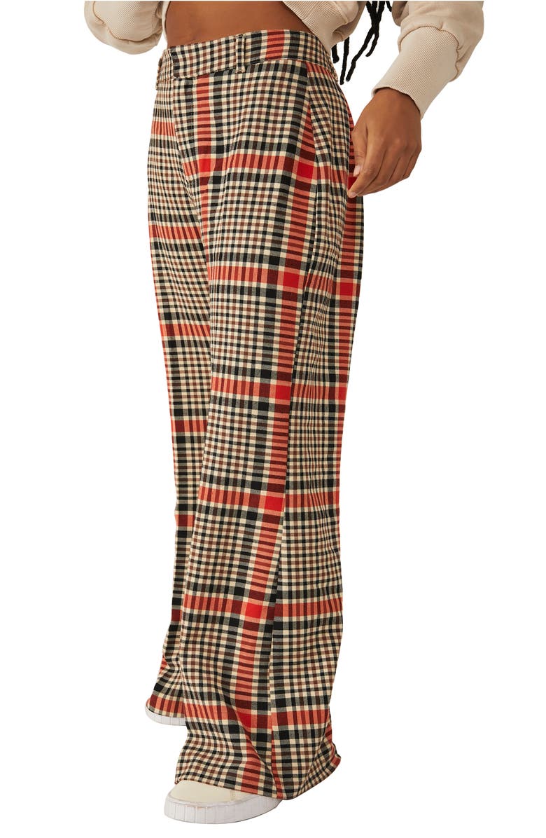 Free People Jules Plaid Wide Leg Pants, Alternate, color,