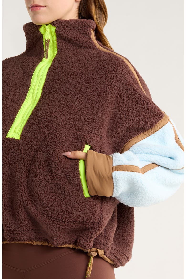 FP Movement Mountain High Fleece Half Zip Pullover, Alternate, color, COCOA SKY COMBO