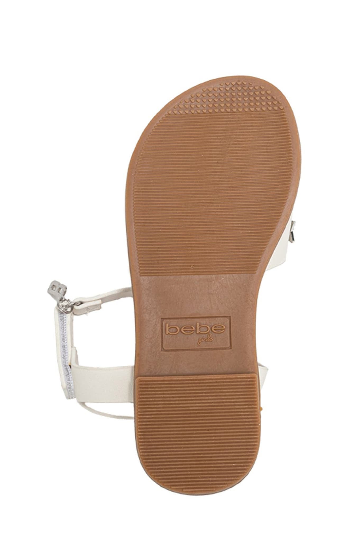 bebe Kids' Clement Sandal, Alternate, color, White
