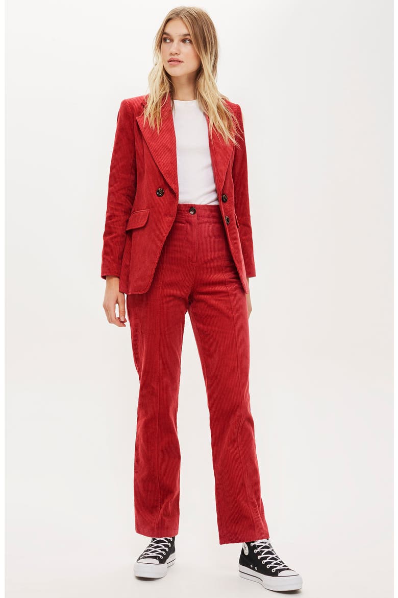 Corduroy Blazer, Alternate, color, DARK PINK