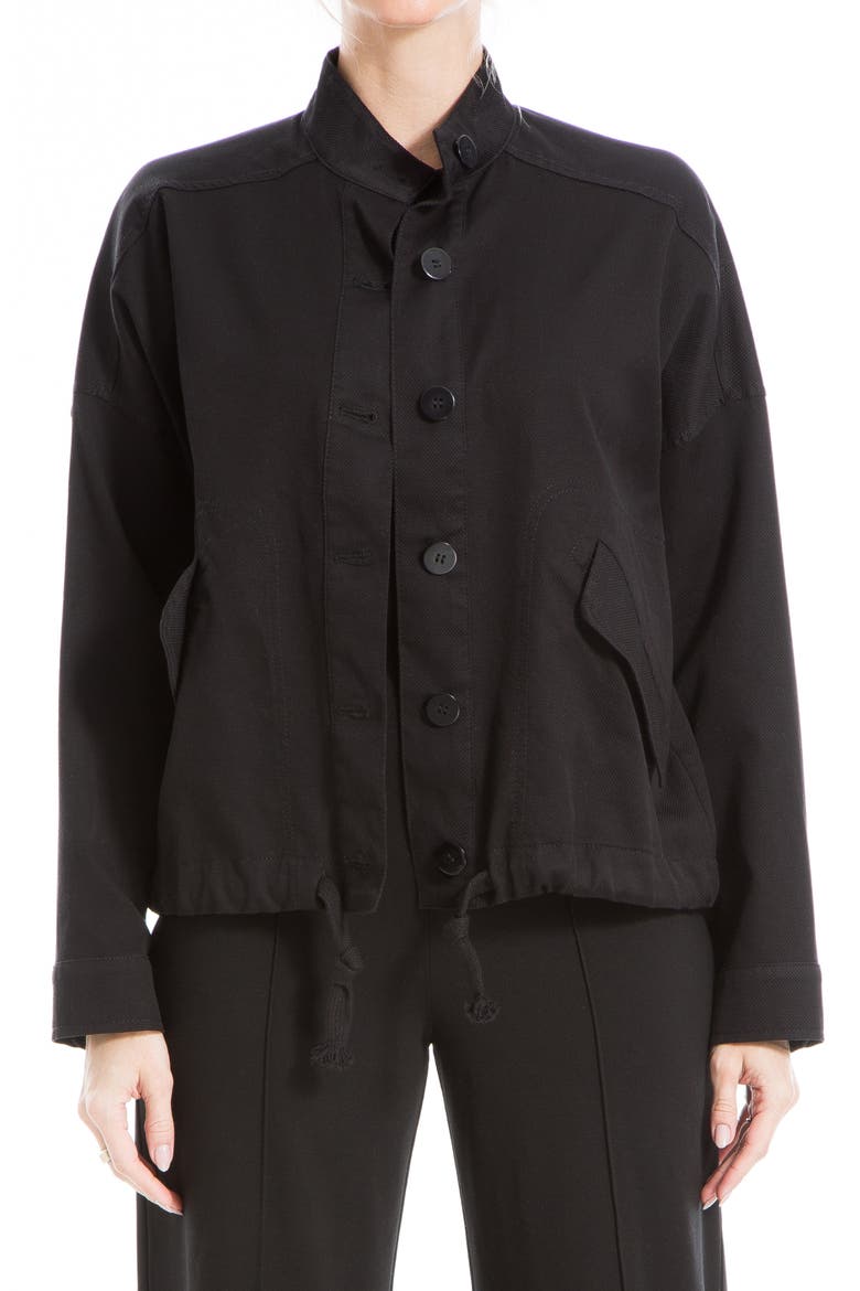 Cotton Piqué Jacket, Main, color, BLACK-BLACK