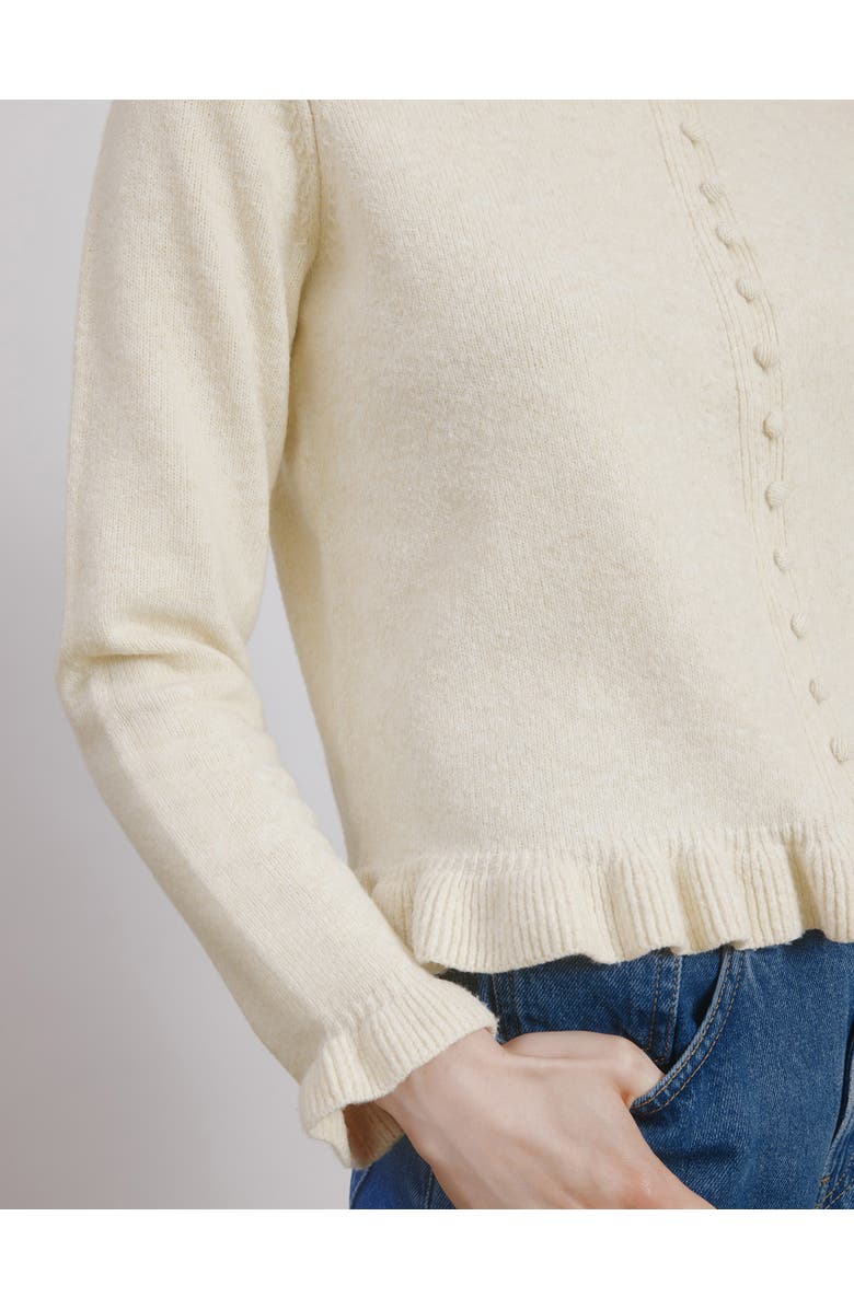 Albaray Frill Button Cardigan, Alternate, color, Buttermilk