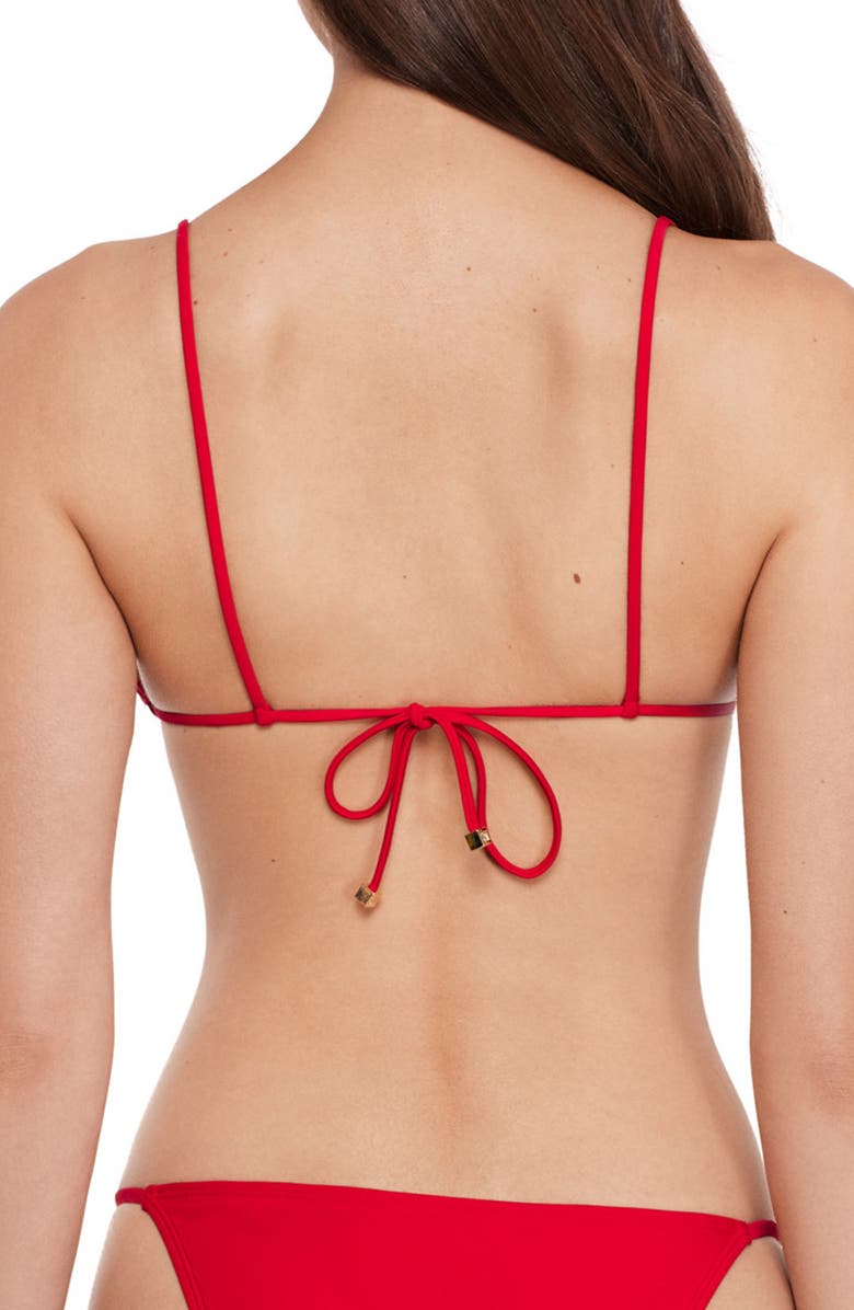 Steve Madden Chain Triangle Bikini Top, Alternate, color, Cherry Red