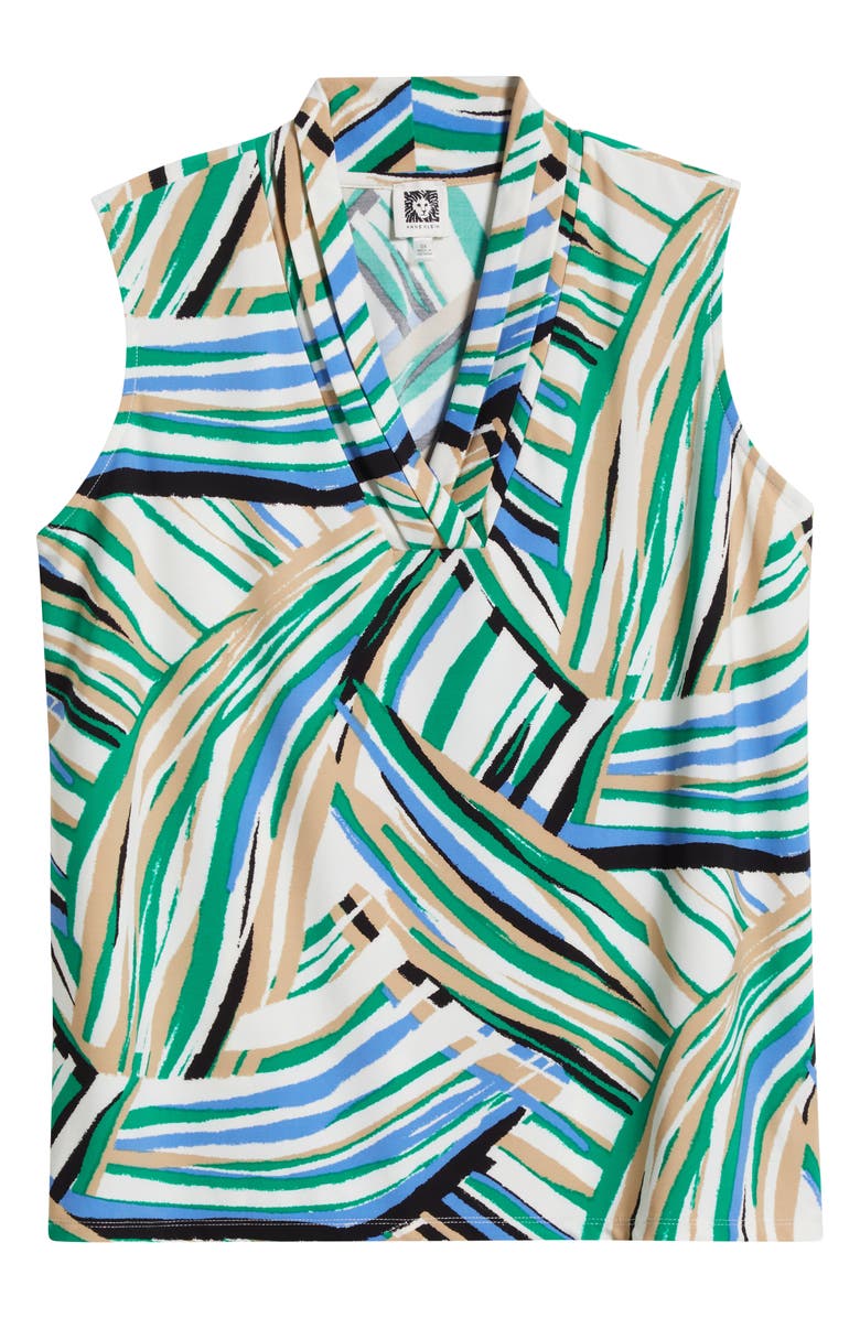 Anne Klein Abstract Print Triple Pleat Sleeveless Top, Alternate, color, 