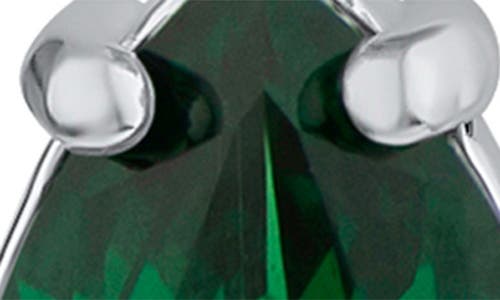 Cz By Kenneth Jay Lane Marquise Crescent Drop Earrings In Silver/green