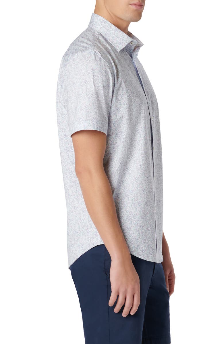 Bugatchi Miles OoohCotton<sup
®</sup
Abstract Short Sleeve Button-Up Shirt, Alternate, color,