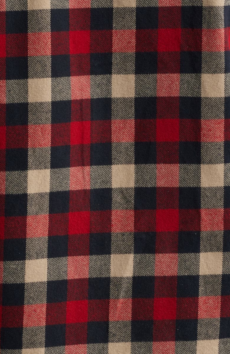Fjällräven Skog Trim Fit Plaid Cotton Flannel Button-Down Shirt, Alternate, color, Dark Navy-Red