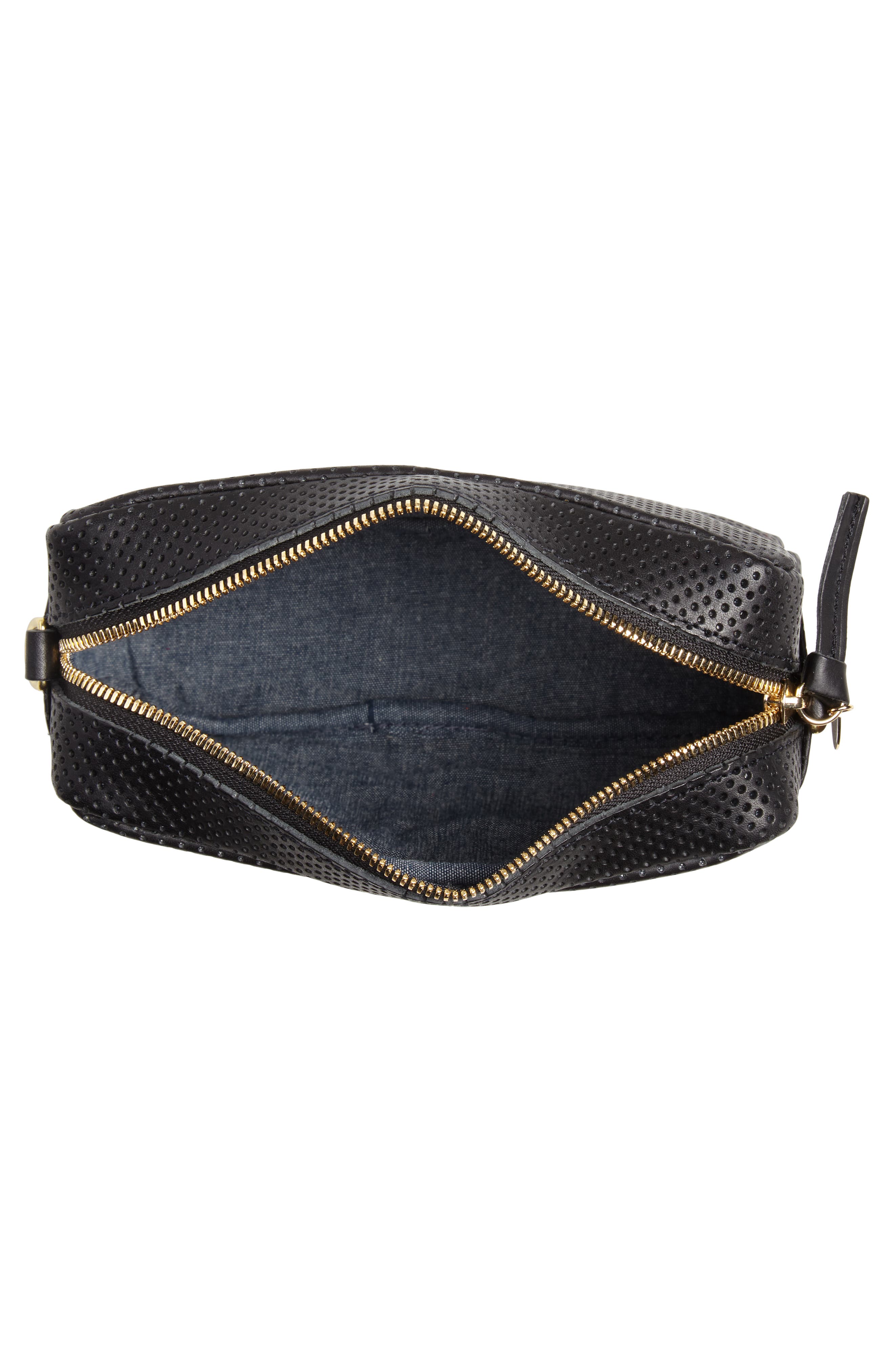 Clare V. Midi Sac Perforated Leather Crossbody Bag, Alternate, color, 