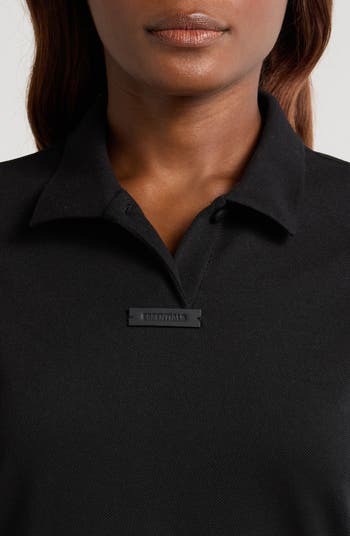 Cotton Blend Piqué Crop Polo