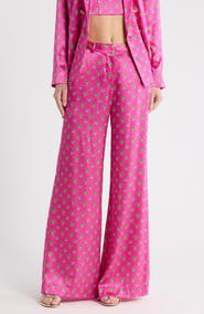 L'AGENCE Pilar Wide Leg Silk Pants