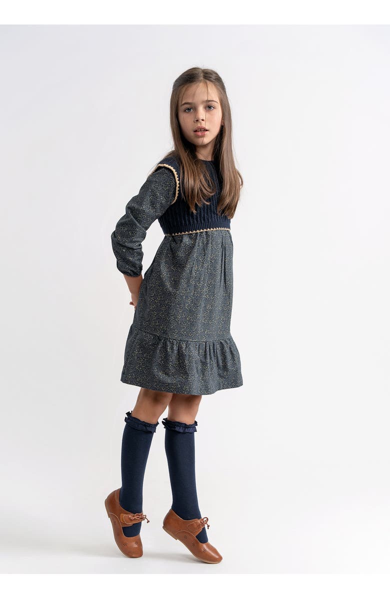 The Umbrella Academy Floral Woven Dress With Removable Knit Vest Set, Alternate, color, Beige